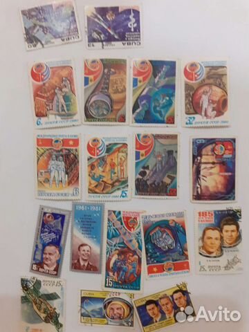 Марки почтовые космос ссср, куба оригинал. 18шт