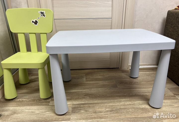 Детский стол и стул икея мамут