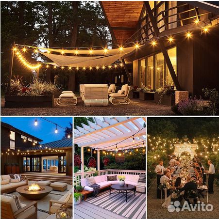 Гирлянда уличная с лампочками