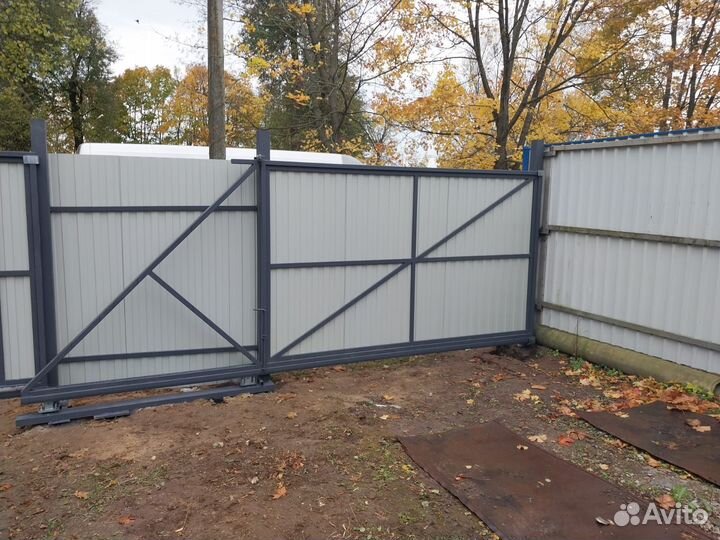 Откатные ворота под ключ с доставкой и установкой