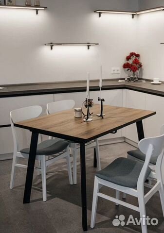 Стол кухонный обеденный раздвижной в стиле лофт