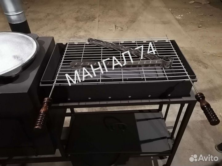 Мангал с печью + казан 16л