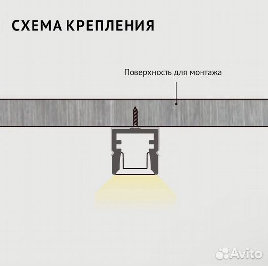 Профиль накладной для светодиодной ленты 2м