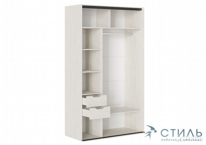 Галактика Шкаф-купе 1.35 м Камень Шёлковый Лакобел