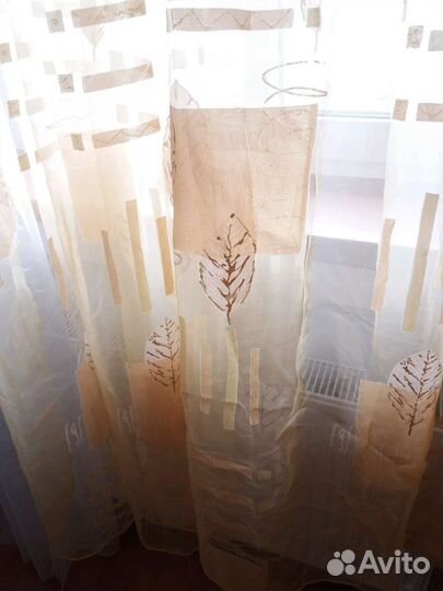 Комплект шторы тюль органза 2 штуки