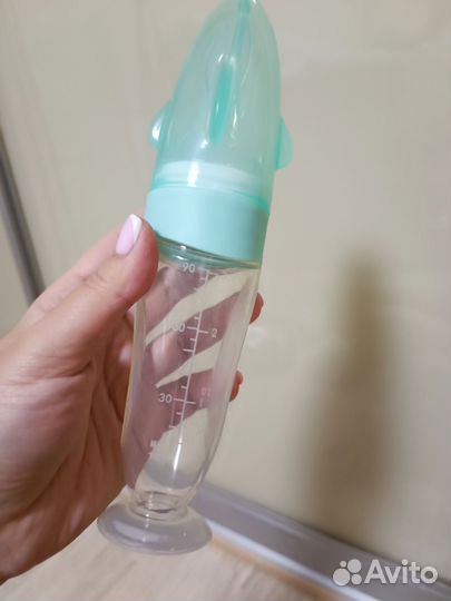 Силиконовая ложка для кормления бутылочка