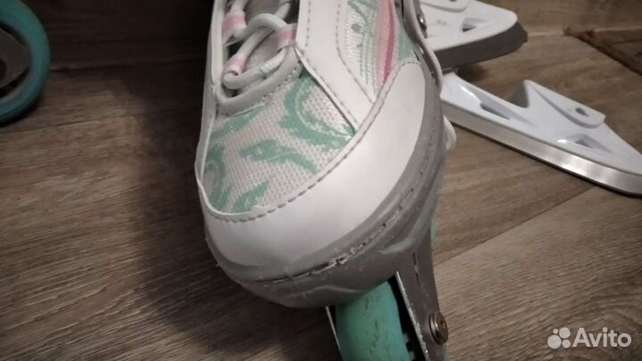 Раздвижные ролики коньки 2 в 1 р.37-40