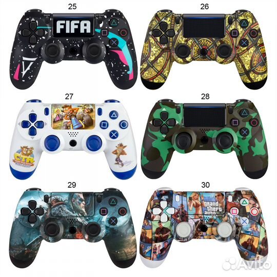 Джойстик PS4 Dualshock беспроводной AA с рисунками