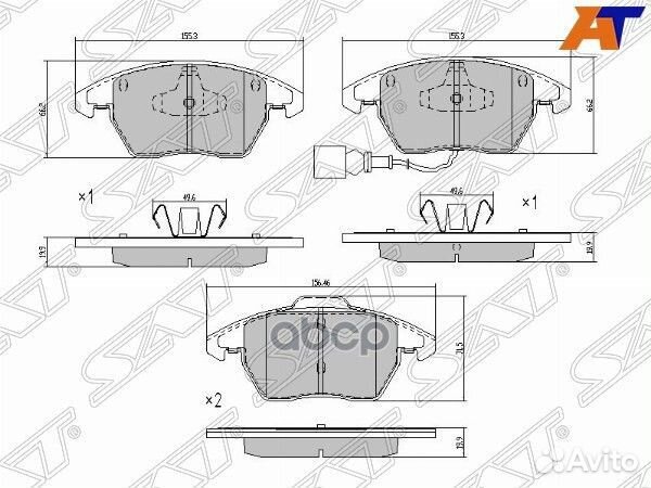 Колодки тормозные перед VAG passat 09/polo14