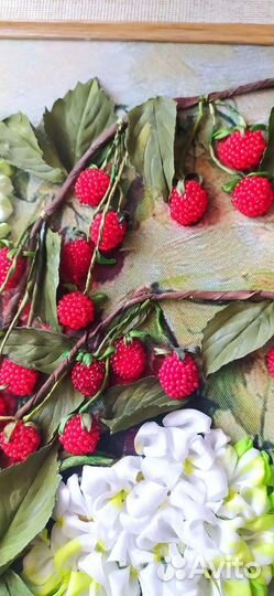 Букет цветов, картина лентами