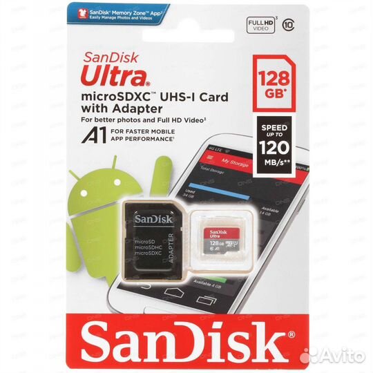 Карта памяти Sandisk Ultra MicroSD 128gb