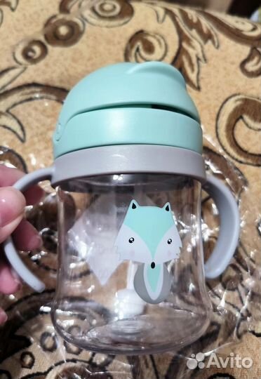 Новый детский поильник непроливайка с трубочкой