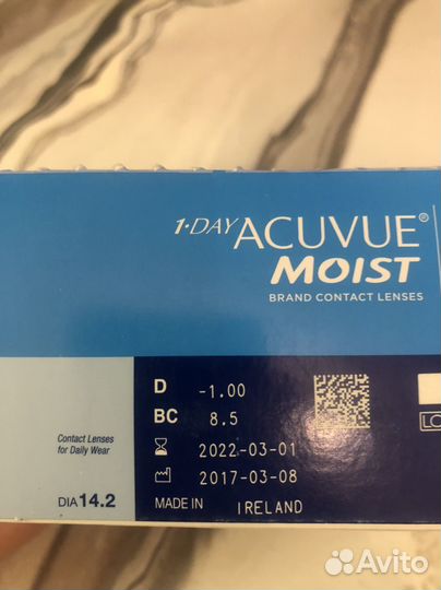 Линзы контактные acuvue