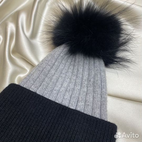 Шапка 30 кашемир натуральный мех