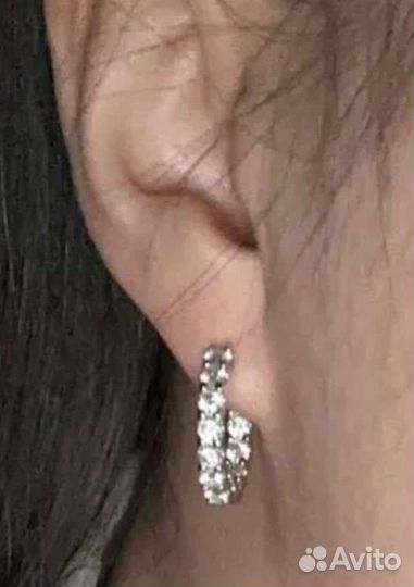 Серьги Конго 2.6 карат бриллиант муассанит