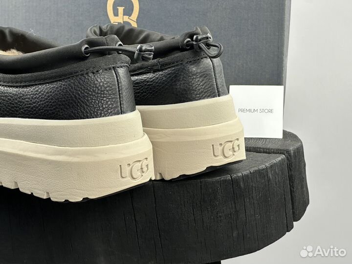 Угги UGG Hybrid Tasman кожаные черные