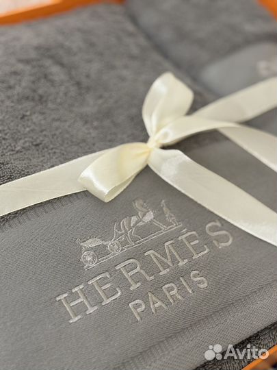 Банное Полотенце махровое «Hermes» 3 шт серый