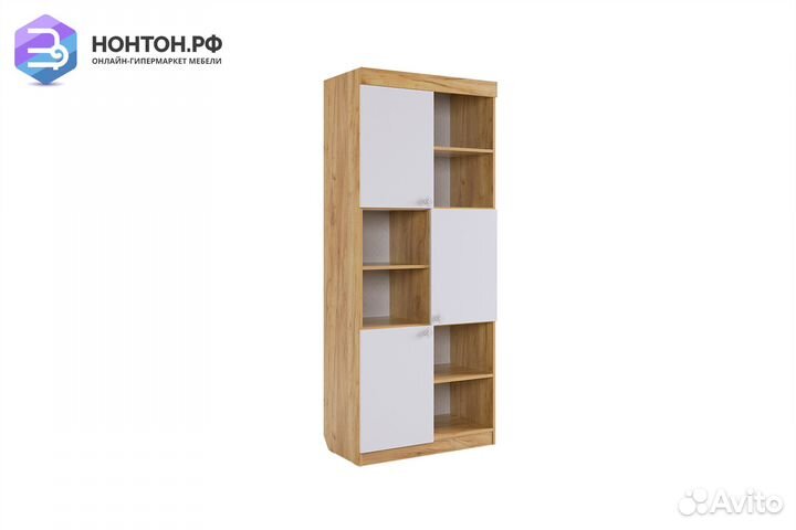 Стеллаж Форсаж дуб крафт золотой / белый