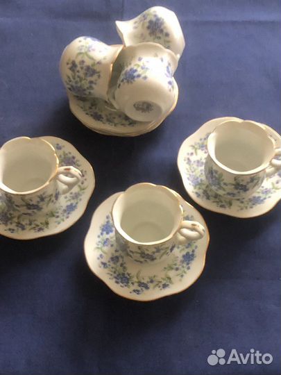 Кофейные чашки фарфоровые. Набор на 6 персон