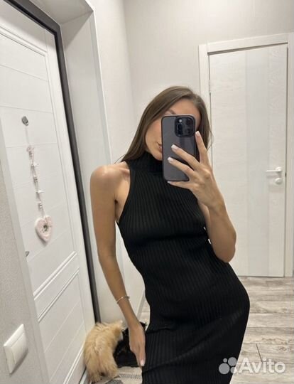 Платье миди лапша трикотаж