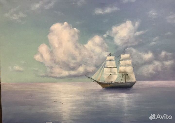 Картина Парусник 50 на 70 см масло холст