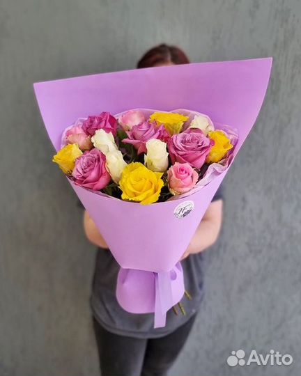 Букет 15 роз микс