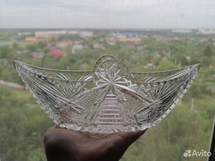 Хрустальная конфетница, салатник СССР