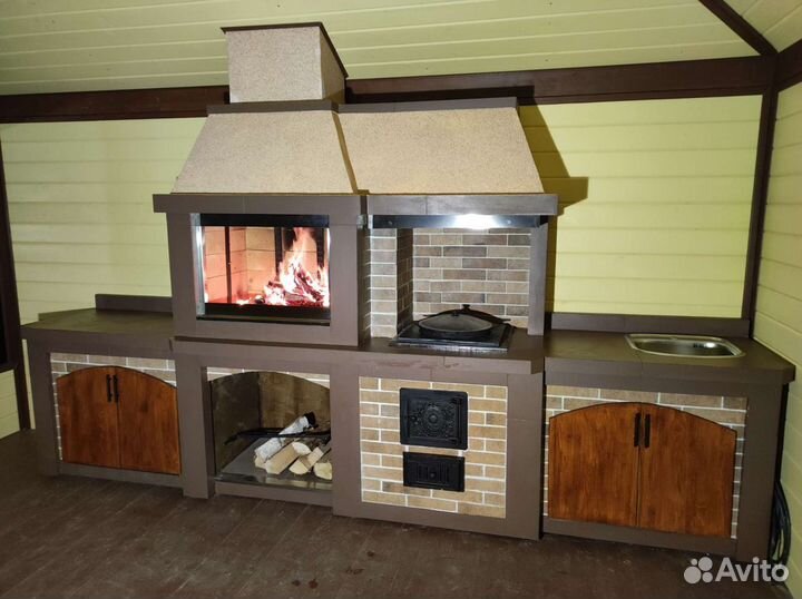 Модульная печь барбекю казан мангал