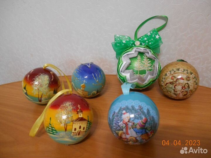 Игрушки деревянные ёлочные и шары