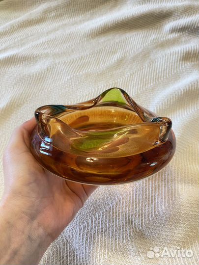 Ваза гутное стекло СССР