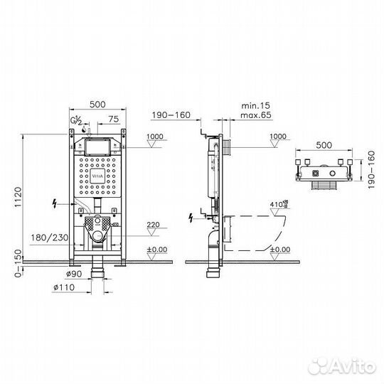 Инсталляция Normus с унитазом 9773B003-7200 с сиде