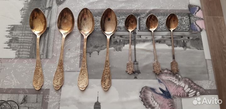 Ложки чайные и столовые мельхиор СССР