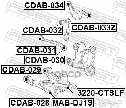 Сайлентблок поперечной тяги cdab032 Febest