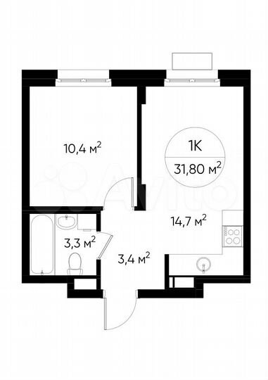 1-к. апартаменты, 31,8 м², 17/17 эт.
