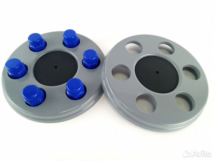 Колпаки серые на газель с синими колпачками