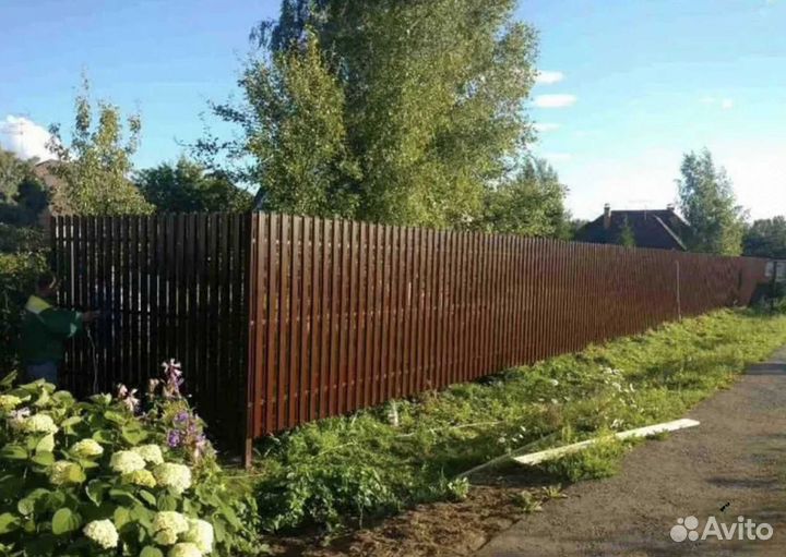 Забор из профнастила под ключ