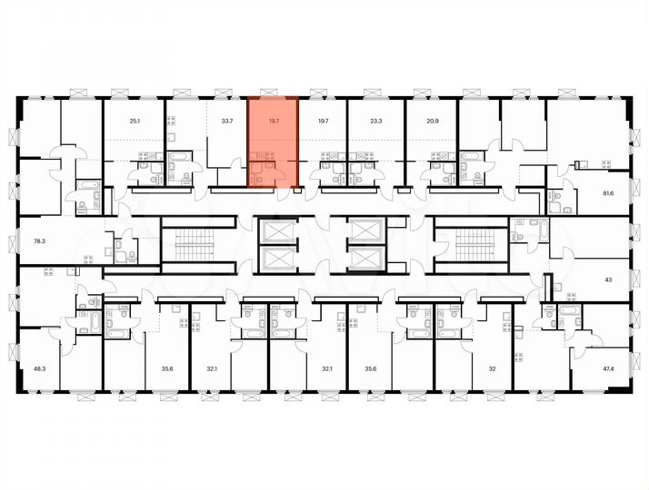 Квартира-студия, 19,7 м², 11/25 эт.