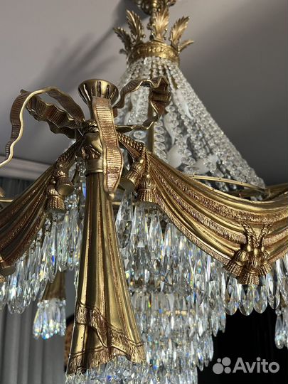 Люстра бронза хрусталь