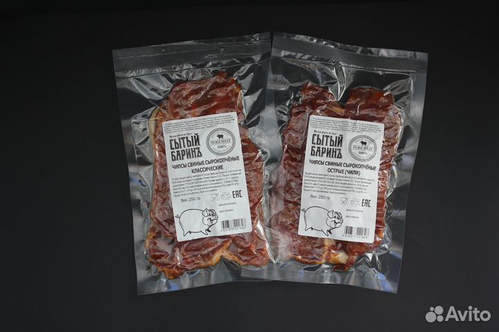 Чипсы мясные курица, свинина, индейка, говядина