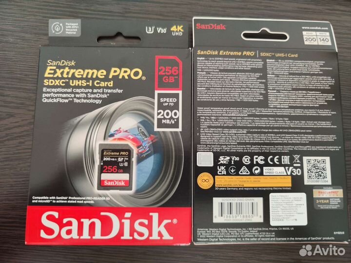 Карта памяти sdxc 256Gb Sandisk Extreme Pro флешка