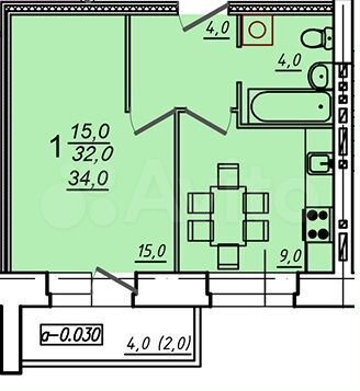 1-к. квартира, 34 м², 5/10 эт.