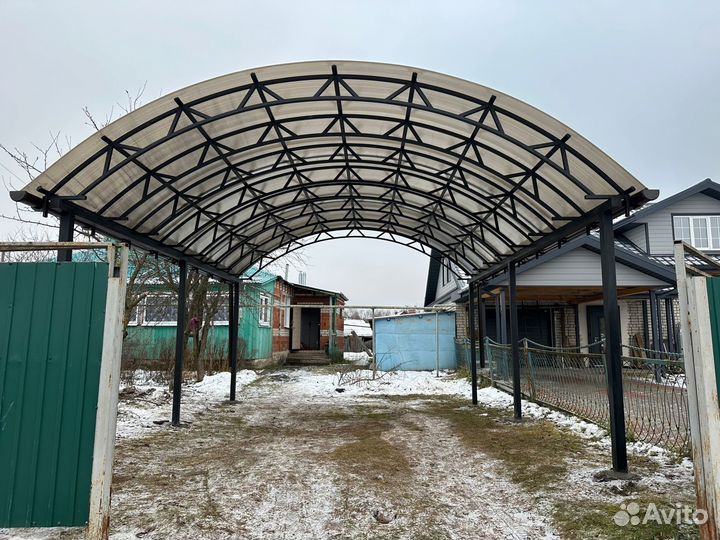Арочный навес из профнастила