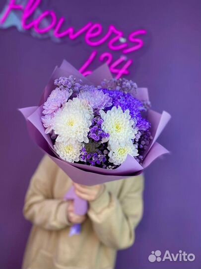 Сборный букет из хризантем Доставка Цветы Flowers1