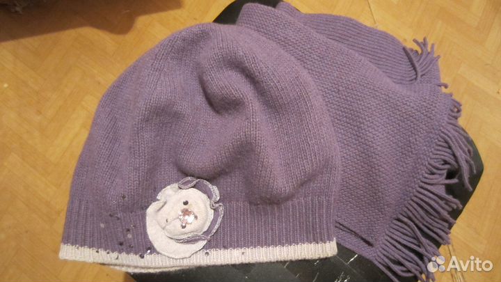 Женский комплект из двух вещей- шапка и шарф