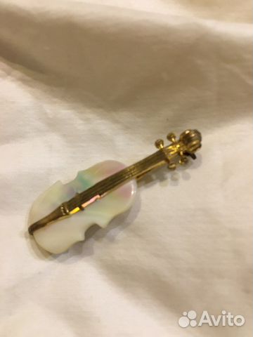 Скрипка винтажная брошь Германия