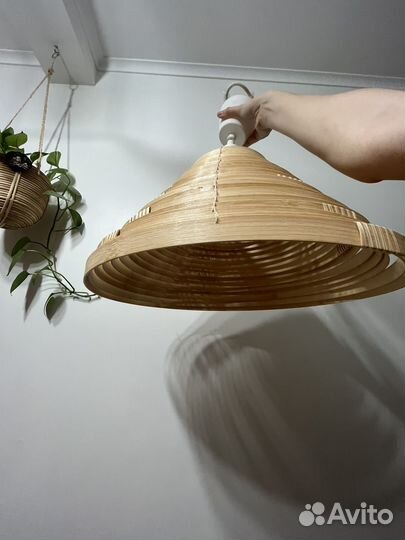 Деревянный светильник-абажур сканди лофт