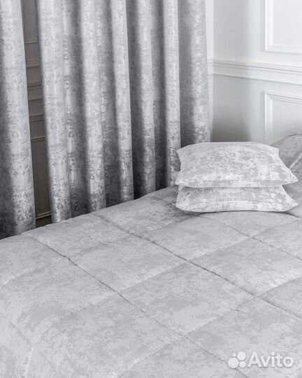 Покрывало Зарина Стальной на кровать