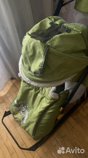 Детские санки коляска с колесами