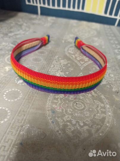 Ободок радужный в полоску
