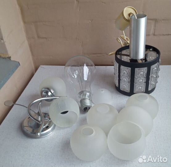 Бра/красивые плафоны под кракелюр, и лампа1000 вт